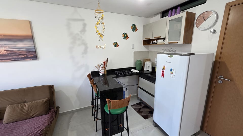 Comfort Apartment, City View | Private kitchen | Fridge, microwave, stovetop, cookware/dishes/utensils