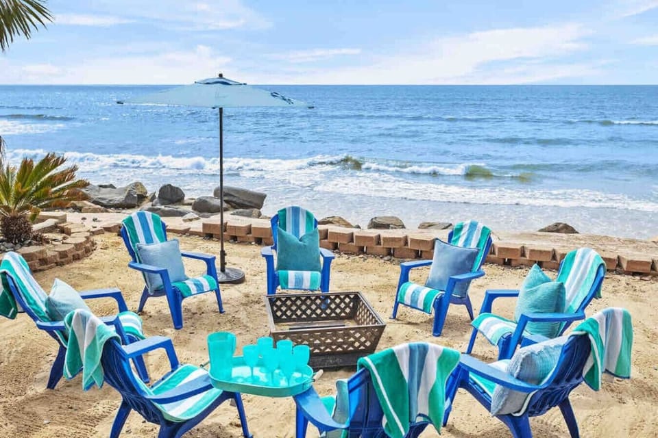 Bon fire ring in Sand Oceanfront Yard