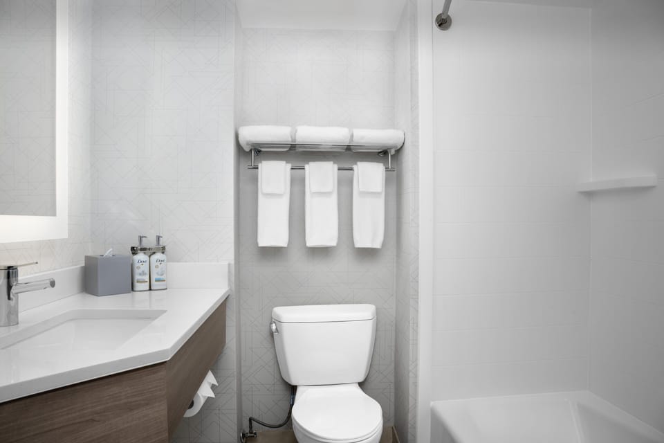 Free toiletries, hair dryer, towels