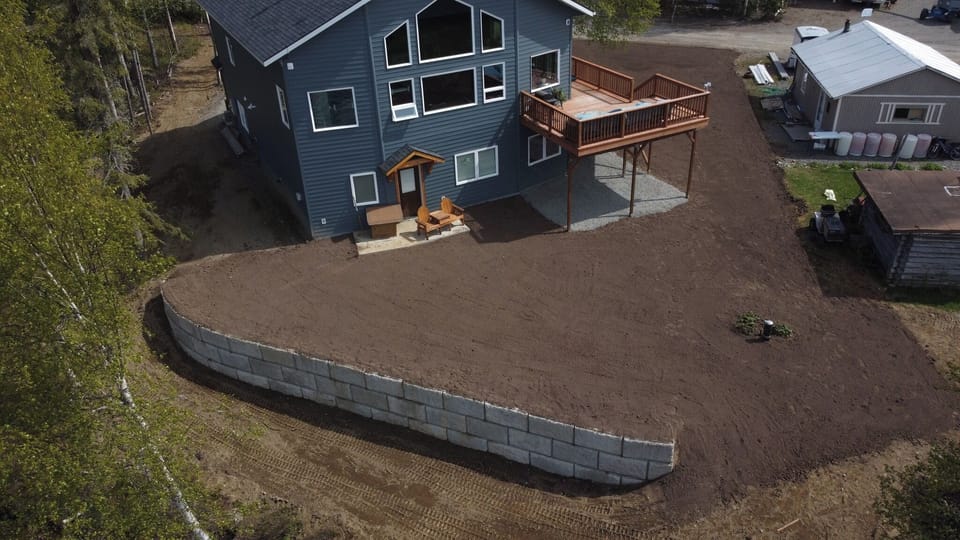 Back of the property, looking from the lake