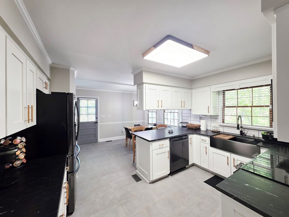 Kitchen - Gray & Wood Accent Lighting