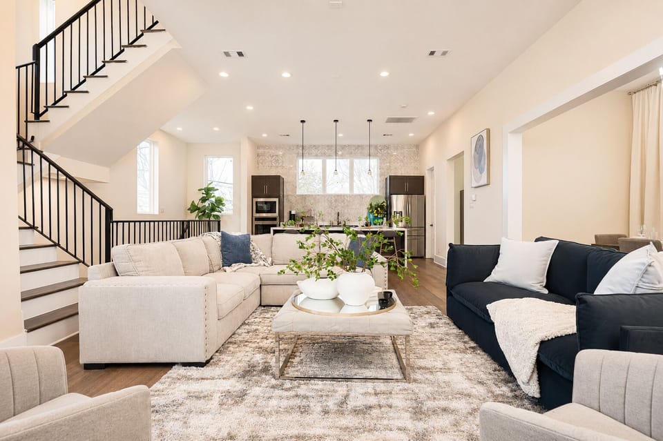 Sunlight streams in, illuminating a living space designed for relaxation and connection.