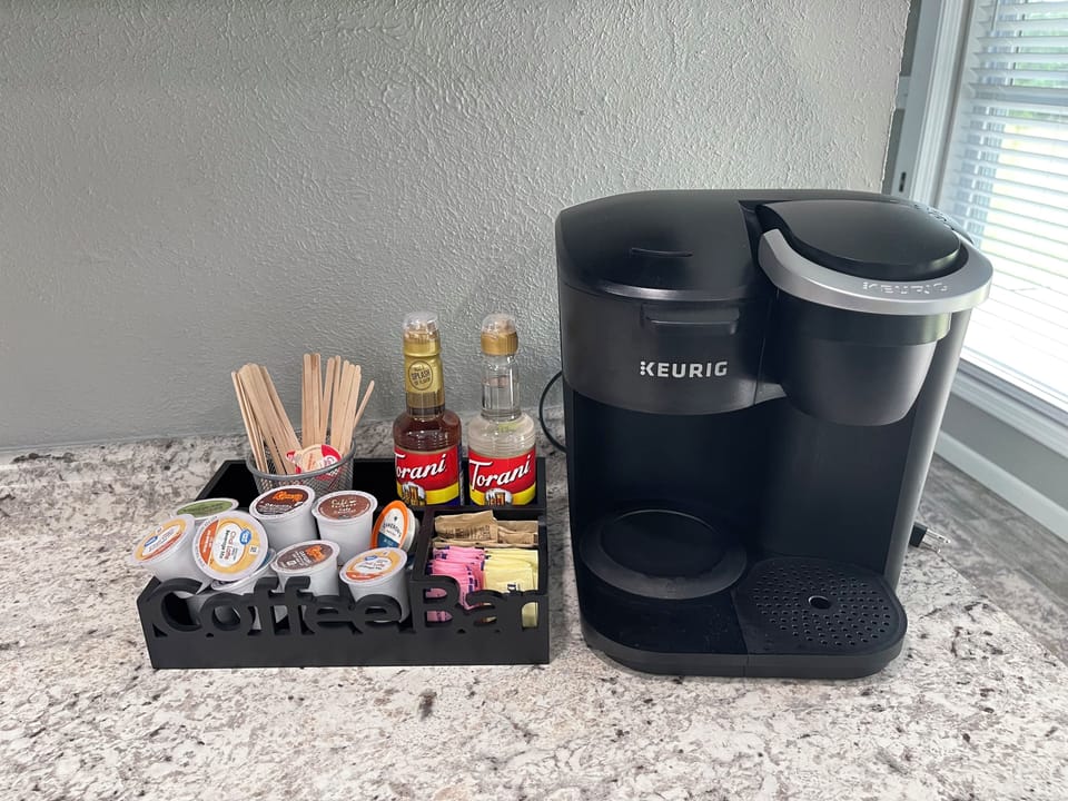 Coffee bar! Pot coffee and kpods. Teas also provided!
