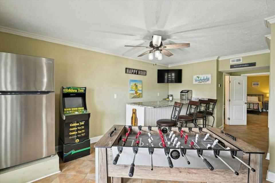 Get together in the game room for a fun evening.
