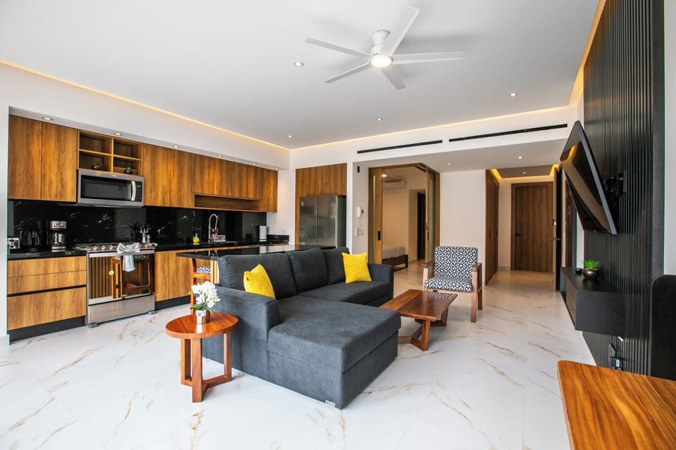 Living room - Elegant living area with comfortable sofa and smart TV