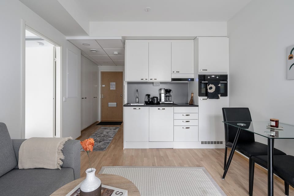 Basic Apartment, Courtyard View | Private kitchen | Full-size fridge, microwave, oven, stovetop