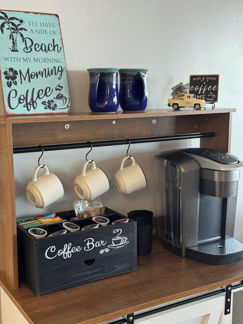 Prepare your morning coffee or tea before retreating to the balcony. Enjoy beautiful morning views of the bay while you enjoy your morning beverage ☕️ 