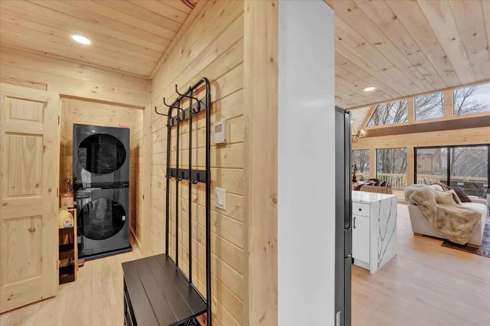 Spacious hallway connecting main living and sleeping areas