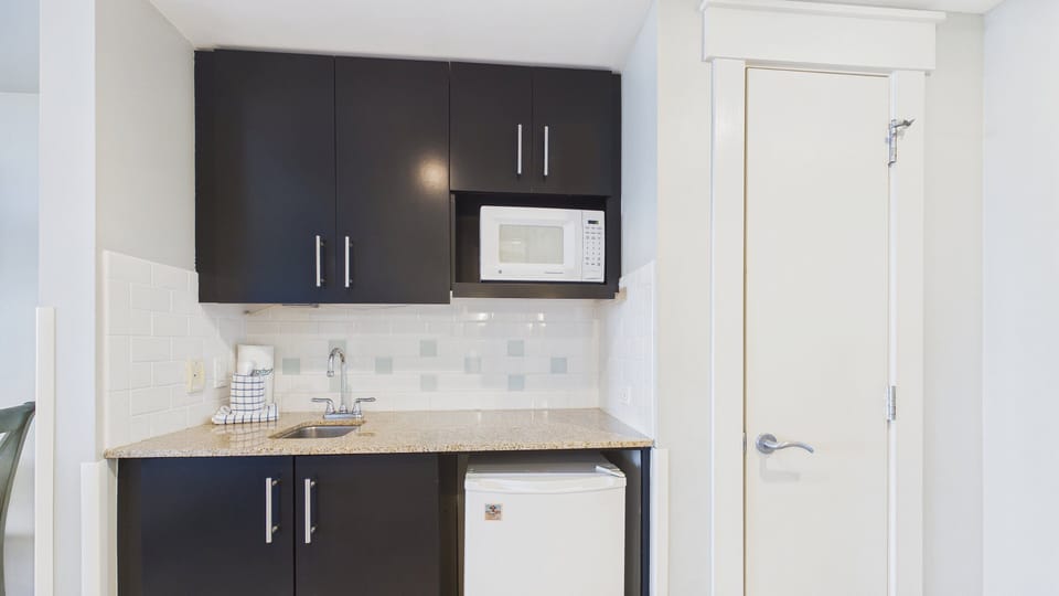 Kitchenette with cooking essentials