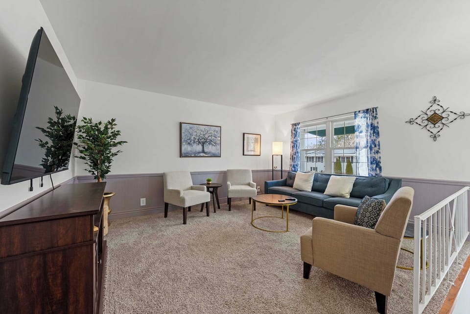 Curl up in the tranquil living room & stream your favorites on the smart TV