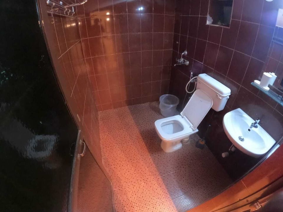 Shower, free toiletries, towels, soap