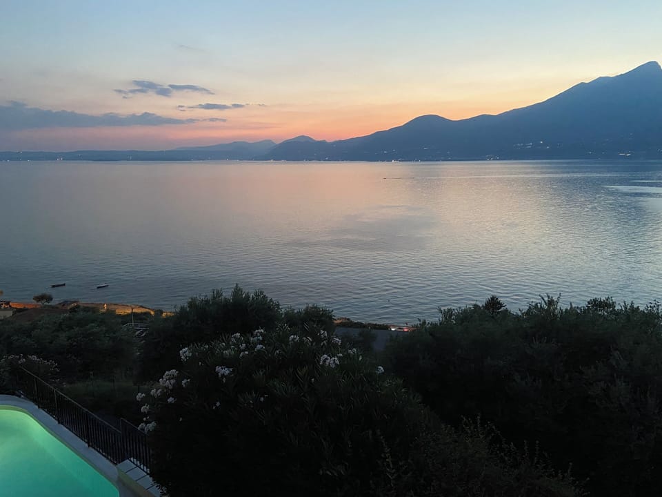 Expansive lake views from the private terrace