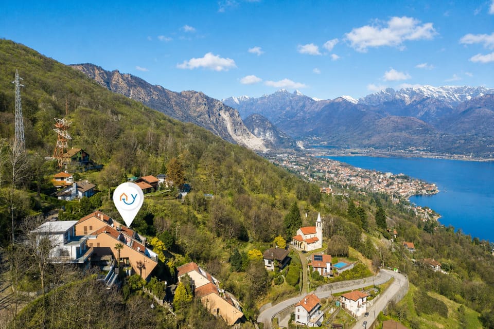 Family Apartment, 1 Bedroom, Terrace, Mountainside (Isola Bella: Lake Maggiore view) | Aerial view