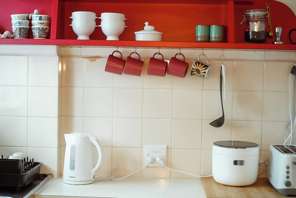 Deluxe Apartment | Private kitchen | Fridge, microwave, oven, stovetop
