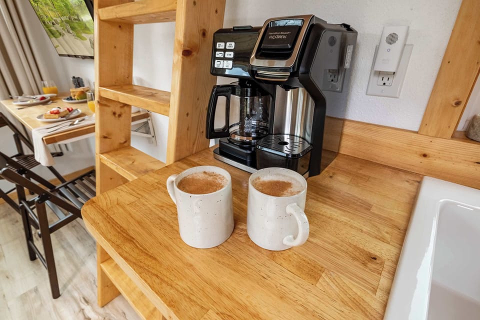 Kick off your morning with freshly brewed coffee, ready for you in the house.