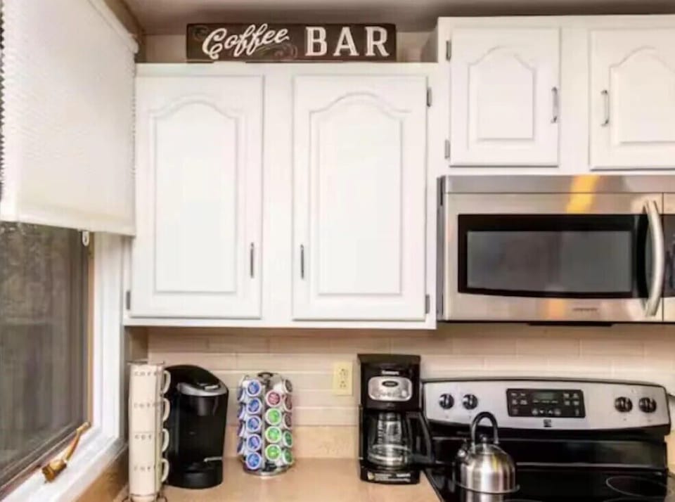 Enoy a cuppa from our Keurig or regular coffee maker