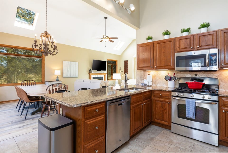 Open concept kitchen allows no one to feel left out
