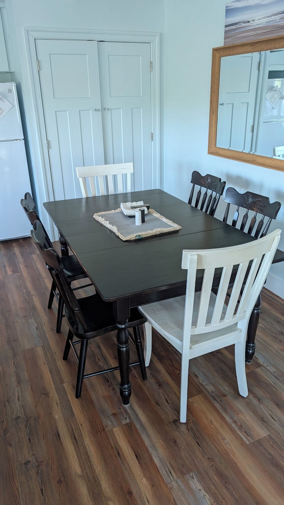 Dining table in the main living area 