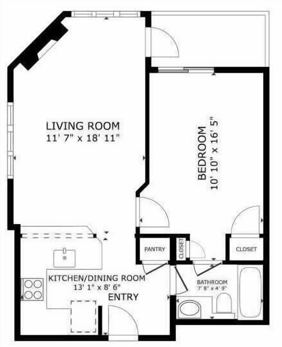Condo, 1 Queen Bed with Sofa bed (Pico Village Resort D209) | Floor plan