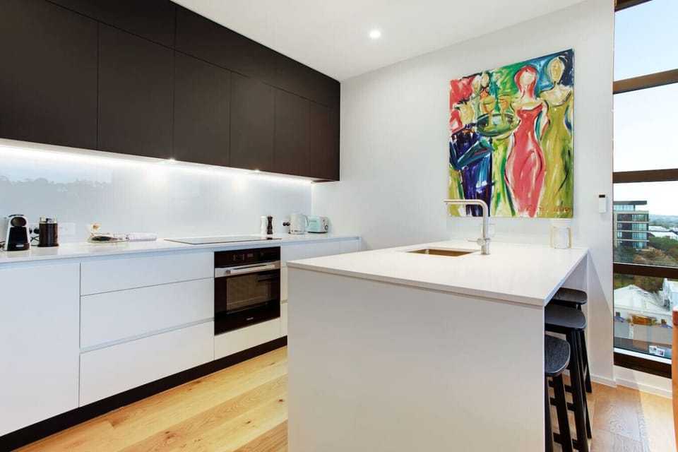 There is plenty of prep space to create meals.