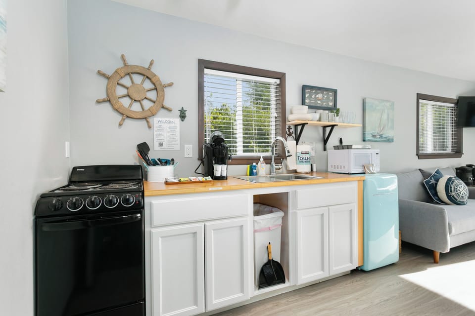 Bright, beach inspired kitchen with everything you need