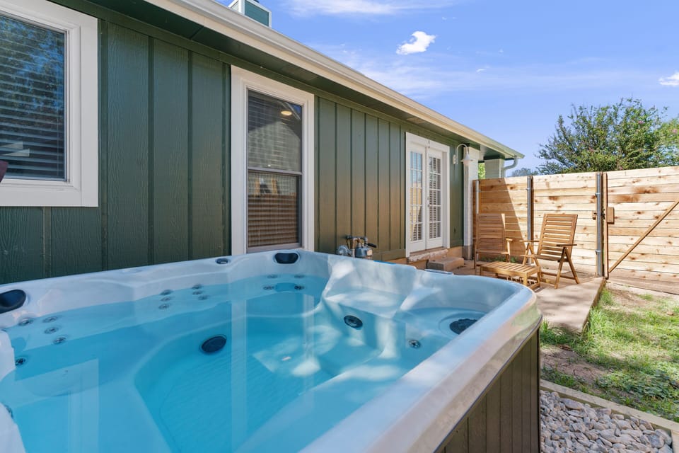 Hot tub and patio 
