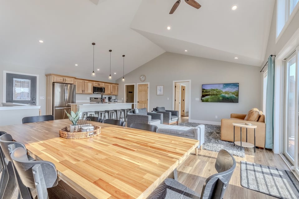 Upstairs dining, living and kitchen area.  There are also three bedrooms, two full bathrooms and the laundry area on this level.