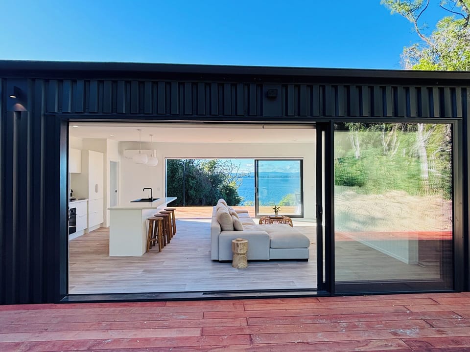 View from Back deck, through house to lake views
