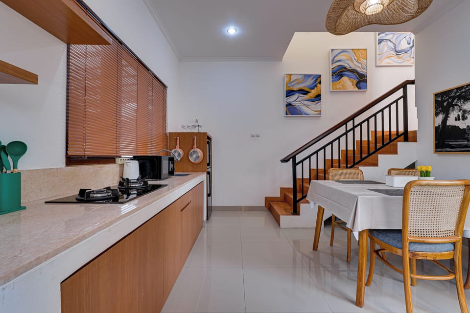 Villa, Pool View | Private kitchen | Electric kettle, dining tables