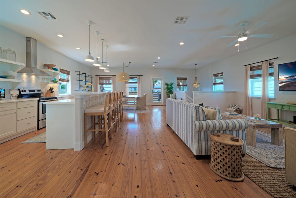 Spacious open-concept living area perfect for family gatherings.