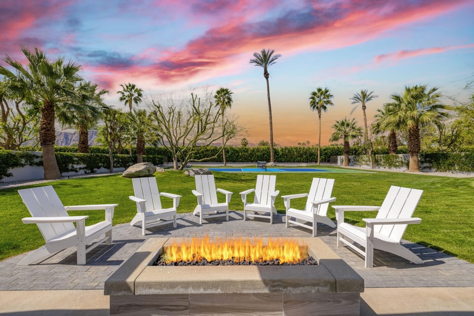 Gather around the fire pit. (Polo Villa 4)