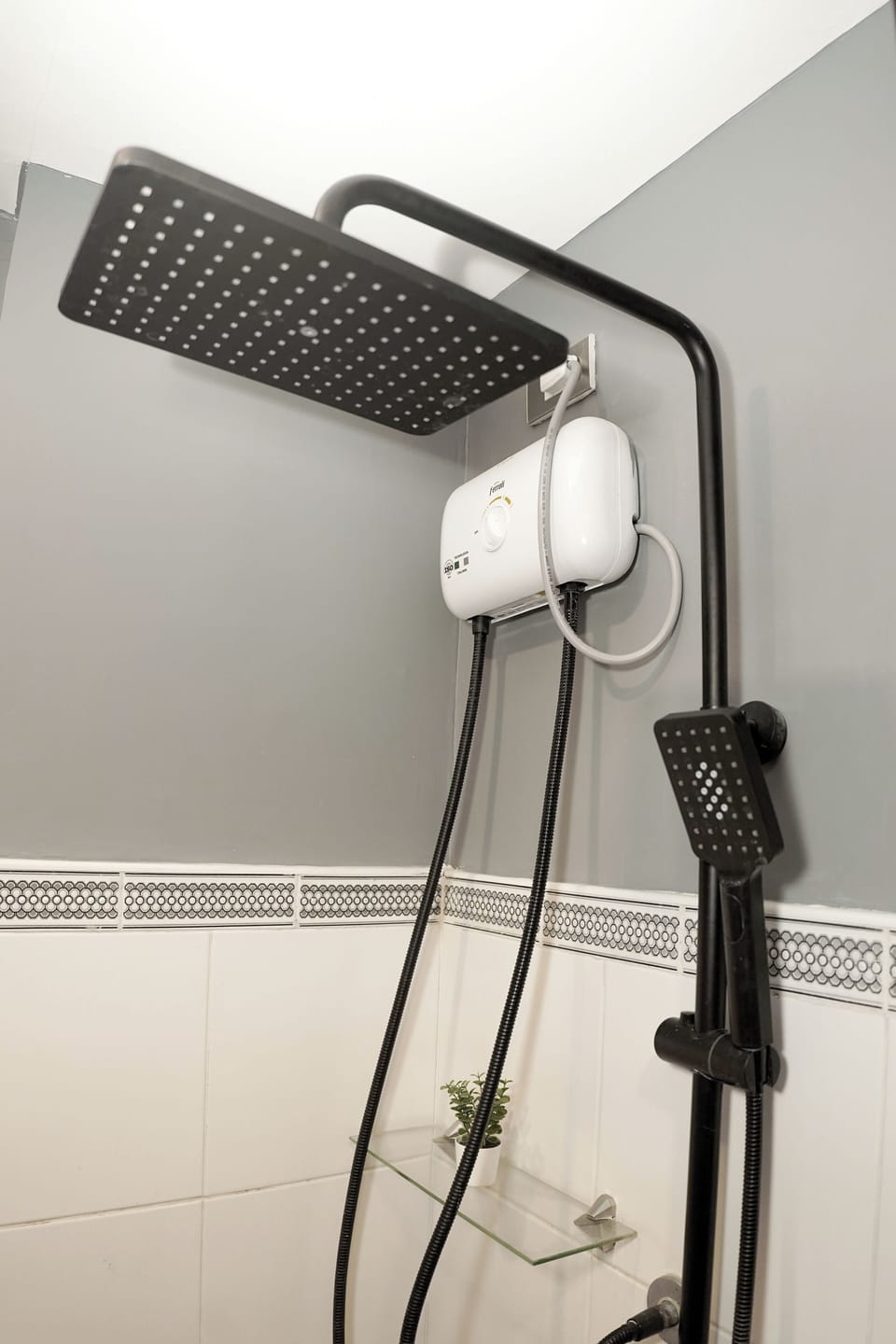Shower, bidet, towels, soap