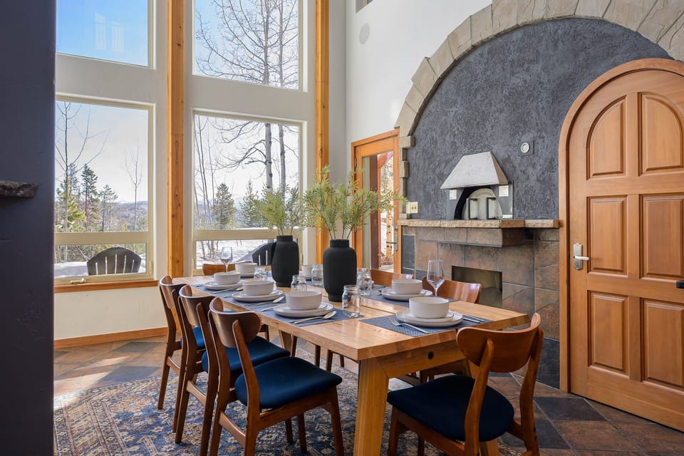 Dining Area With Wood Pizza Oven and Wine Cellar