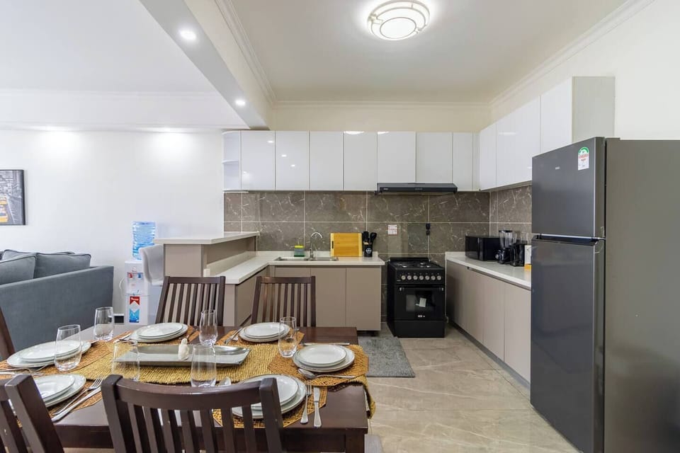 The modern dining area