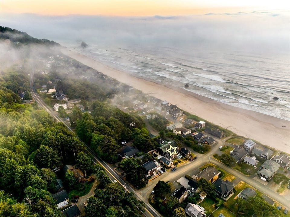 Aerial View at Left Coast Hideaway