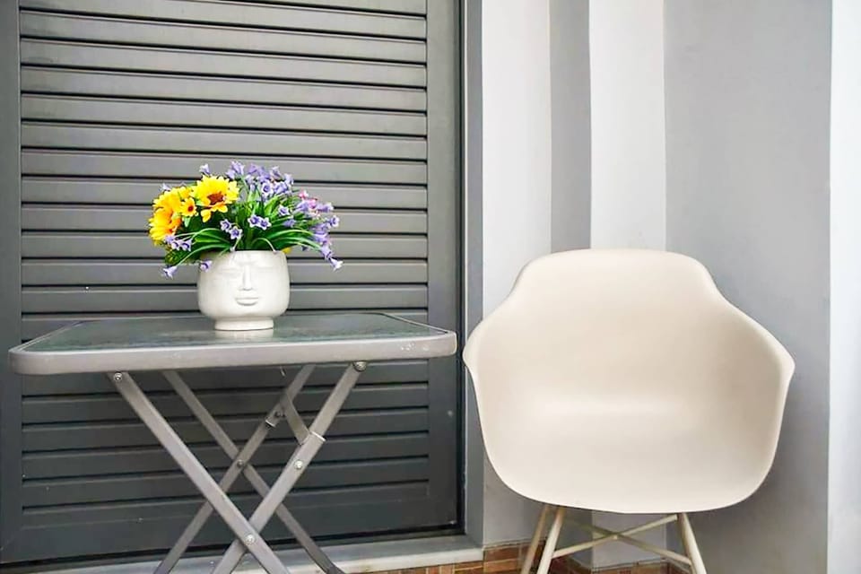 Studio's patio area