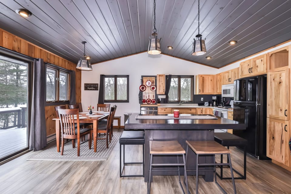 Main living space is on the upper level