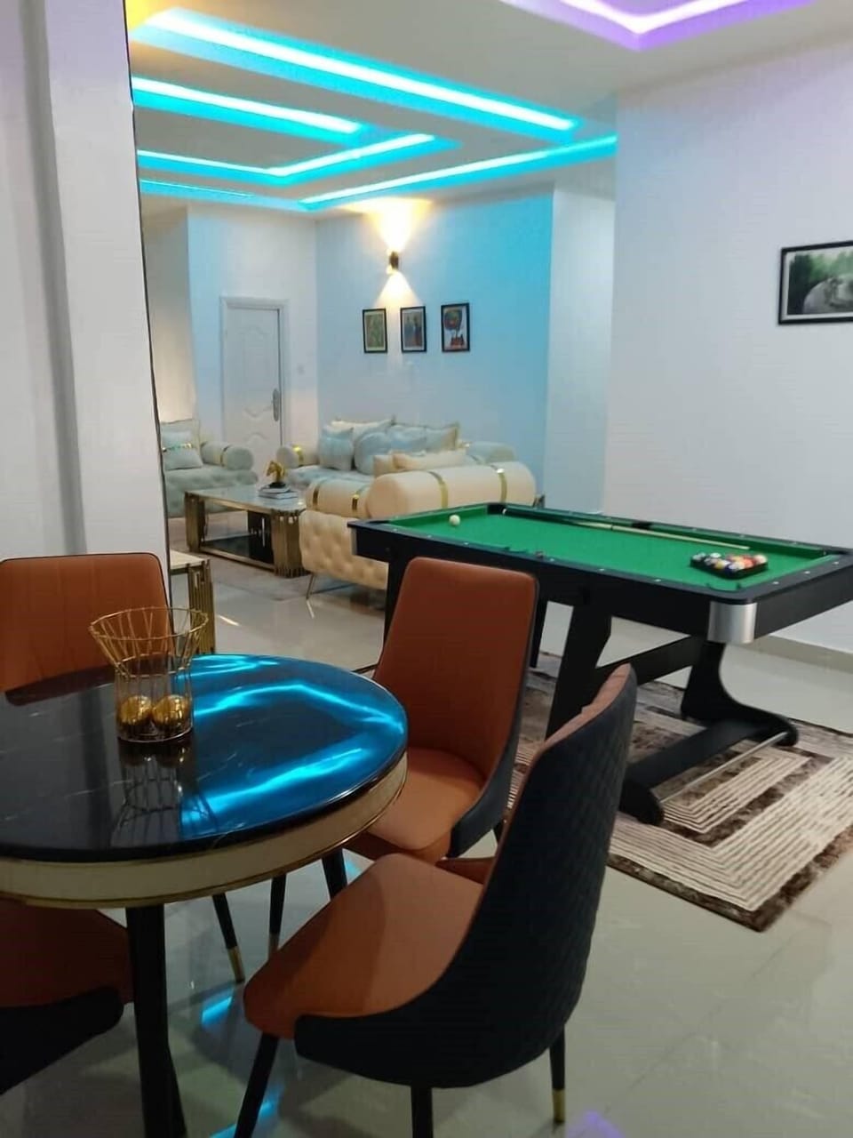 Luxury Apartment, Pool View | Living area | 52-inch Smart TV with satellite channels, video-game console, Netflix