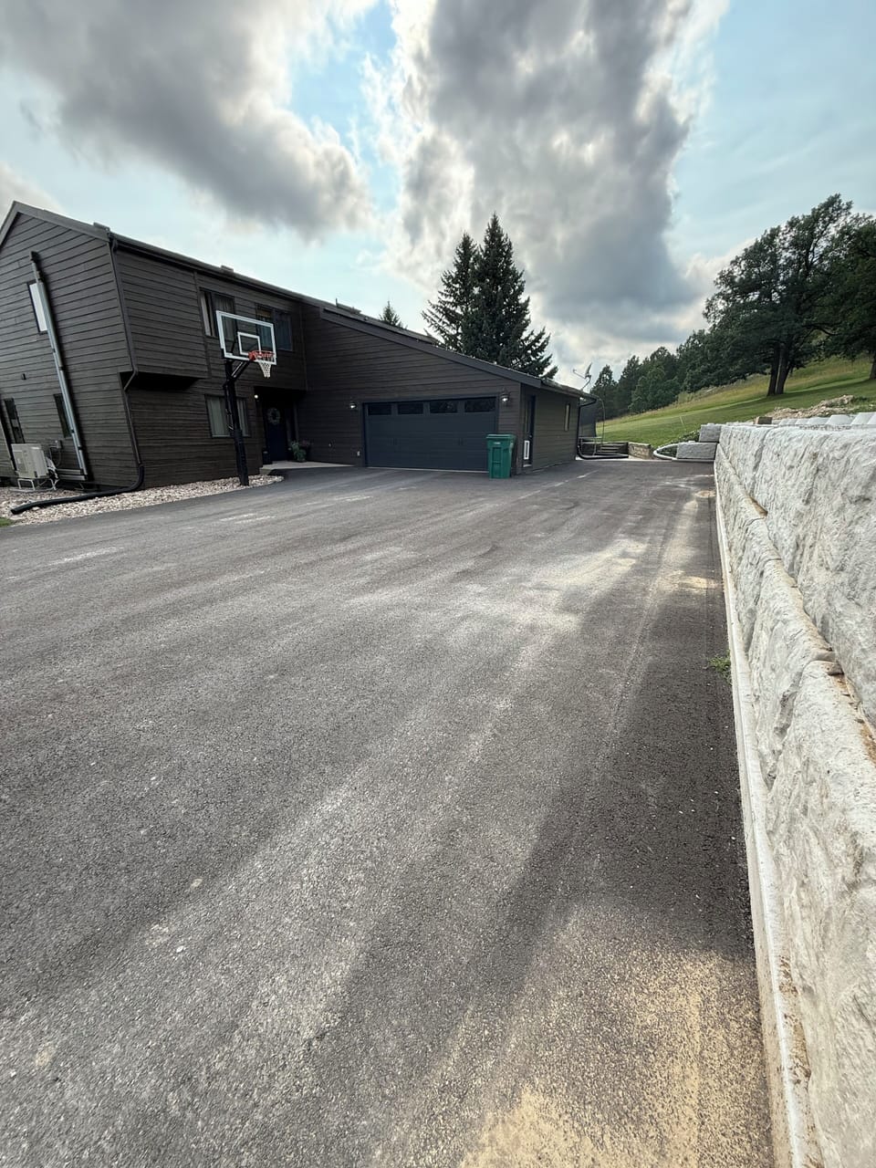 Paved driveway with room for trailer
