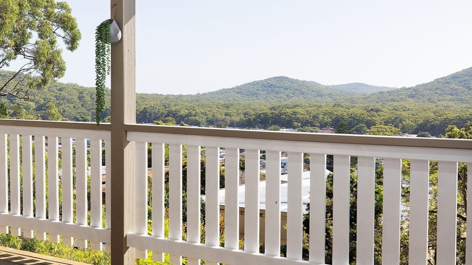 Balcony with hill views