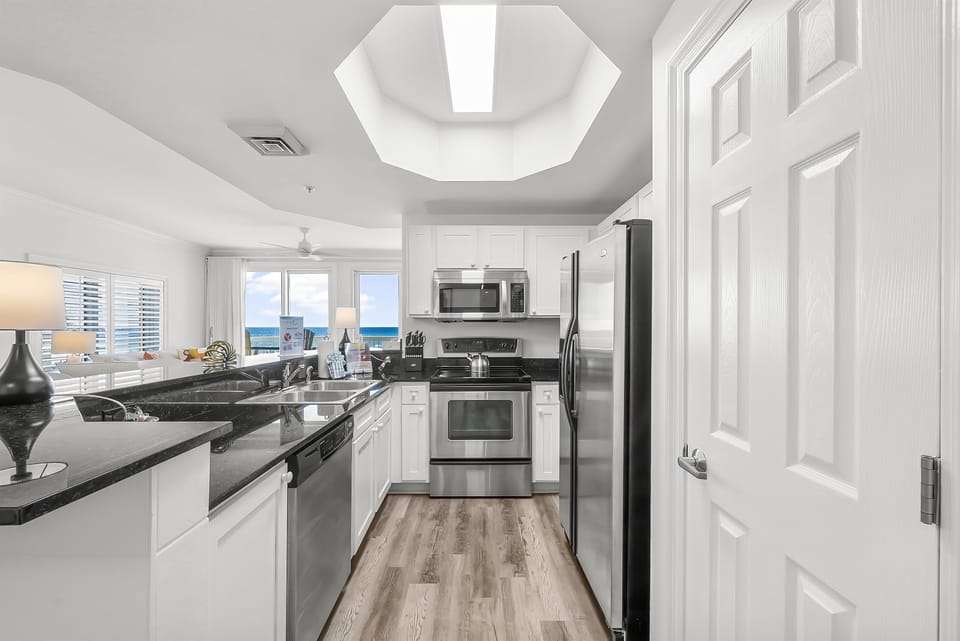 Gourmet Kitchen includes all stainless appliances and a nightlight for evening ambiance.