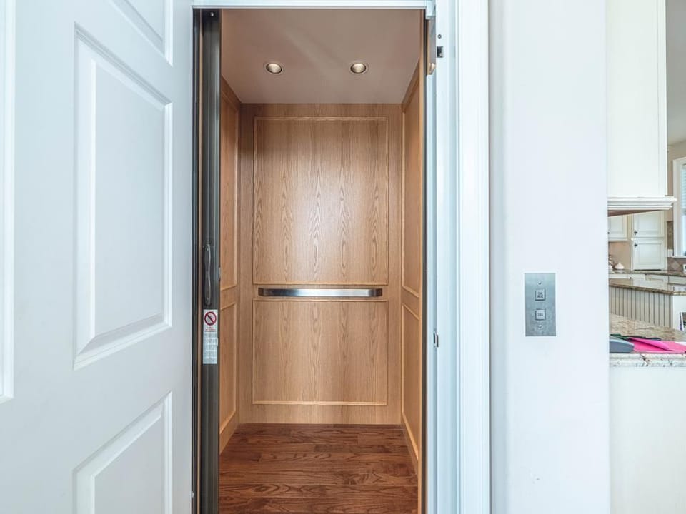 Convenient in-home elevator for effortless access to all floors.