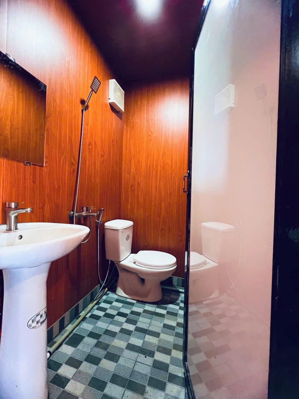 Double Room, Balcony, Mountain View | Bathroom | Shower, hair dryer, slippers, towels