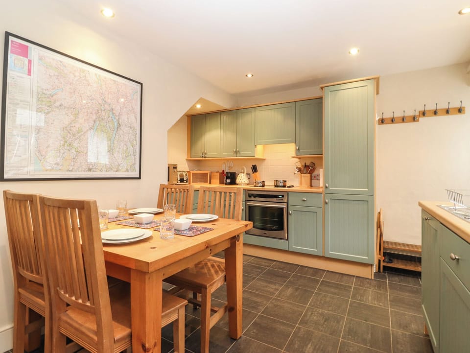 Fridge, dishwasher, electric kettle, toaster