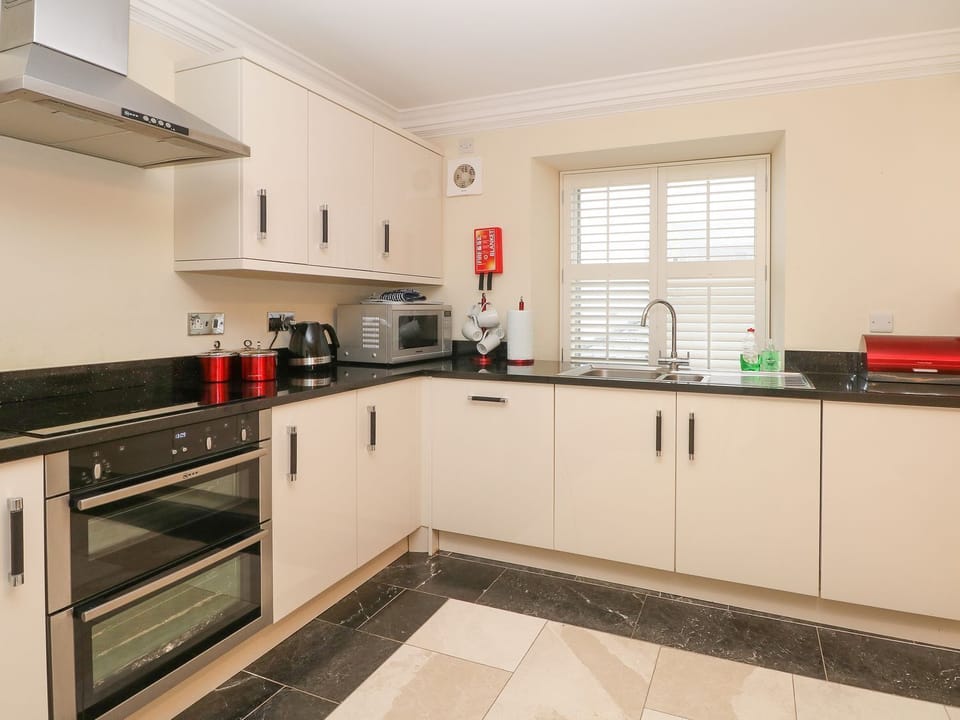 Fridge, dishwasher, electric kettle, toaster