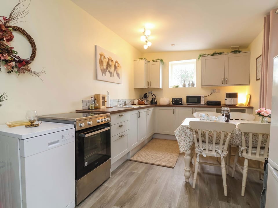 Fridge, dishwasher, electric kettle, toaster