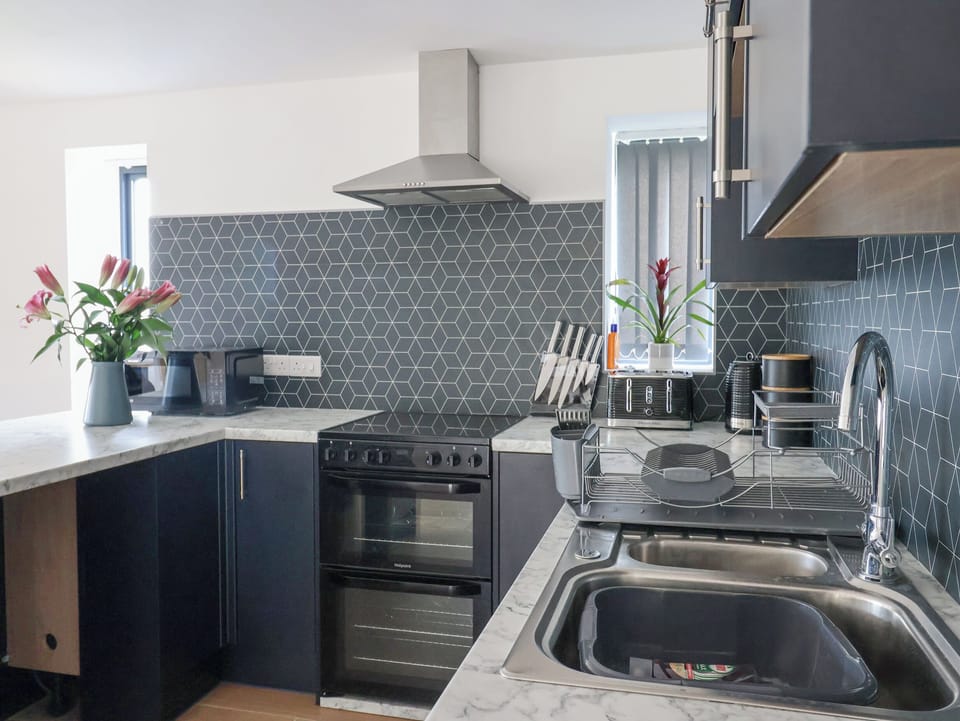 Fridge, dishwasher, electric kettle, toaster