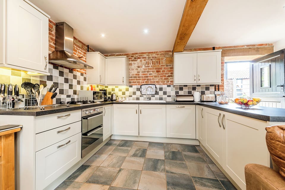 Fridge, dishwasher, electric kettle, toaster