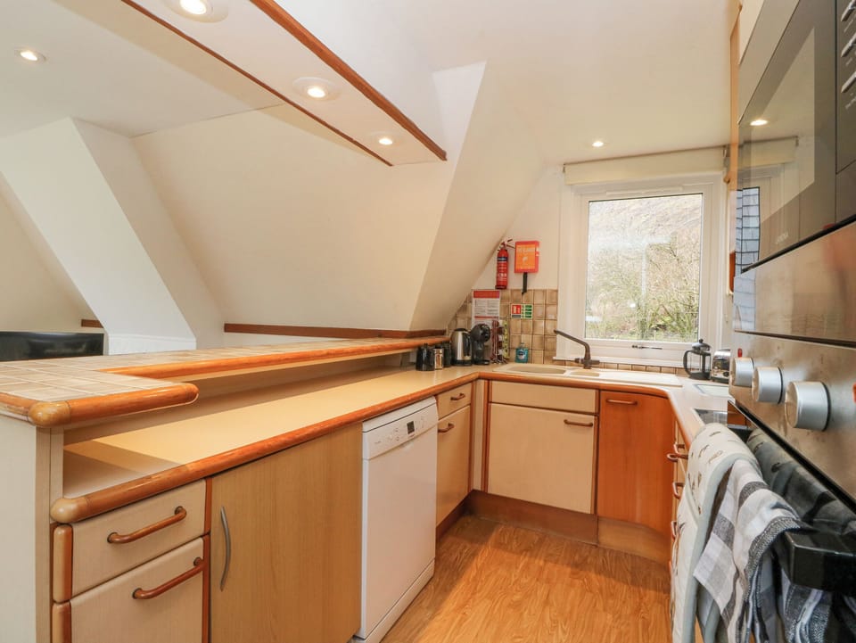 Fridge, dishwasher, electric kettle, toaster
