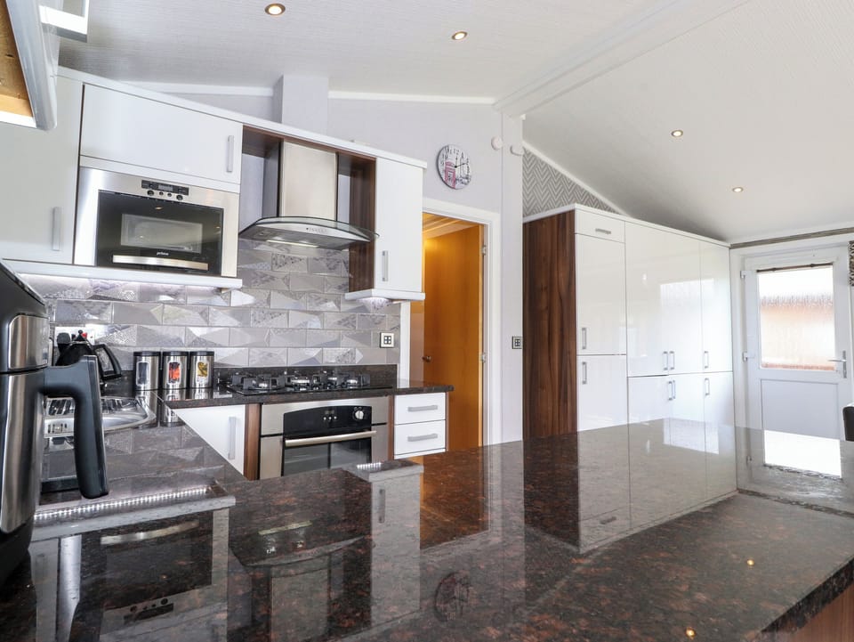 Fridge, dishwasher, electric kettle, toaster